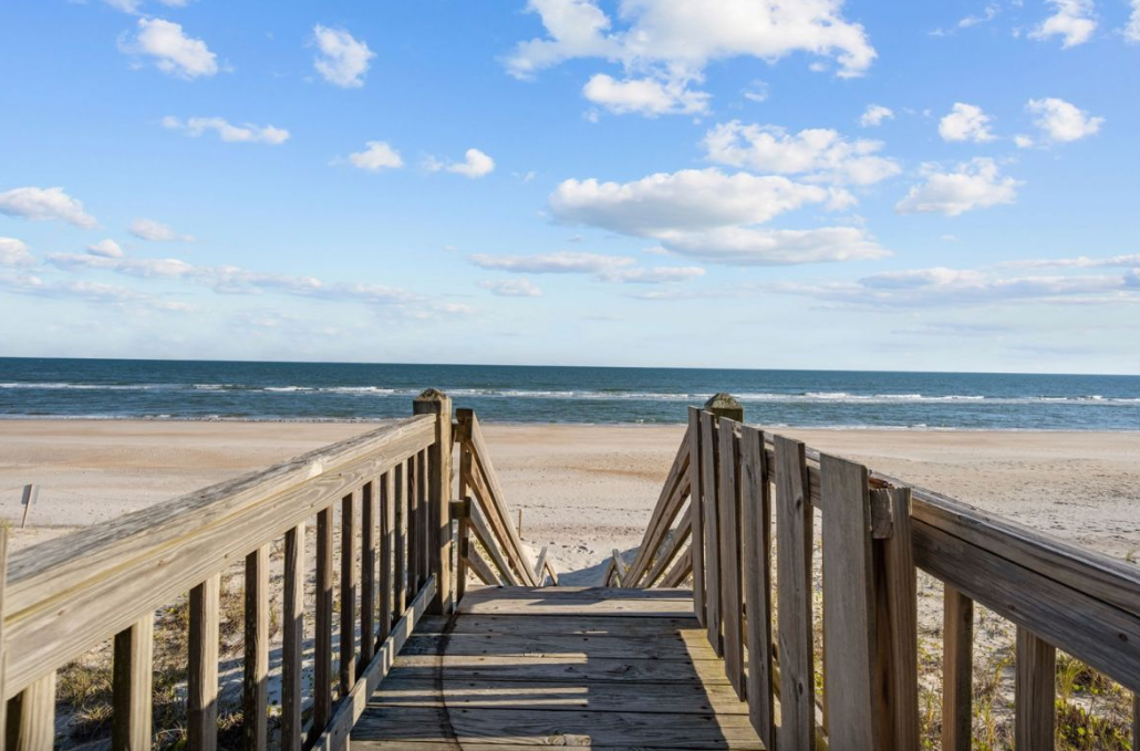 boardwalk to beach from Surf CIty rental